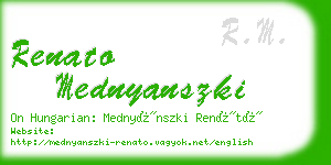 renato mednyanszki business card